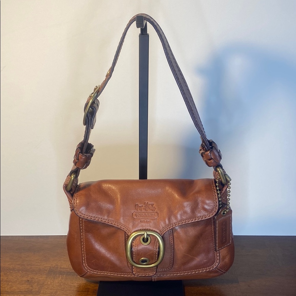 Coach Y2K Bleecker Legacy Tattersall 11427 Brown Leather Flap Shoulder Bag